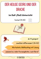 Vorschau - Arbeitsblätter - Suchsel: Der Heilige Georg und der Drache (DaZ/DaF A1 A2) - Deckblatt