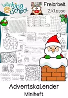 Vorschau - Stationenlernen - Adventskalender | Klasse 2 | 24 Übungen für Deutsch & Mathematik | Weihnachten - Deckblatt