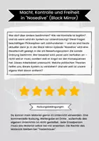 Vorschau - Arbeitsblätter - Macht, Kontolle und Freiheit in der Episode "Nosedive" (Black Mirror) - Deckblatt