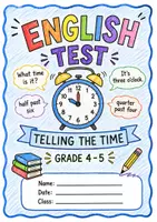 Vorschau - Arbeitsblätter - What time is it Uhrzeit Übungen und Test in Englisch Klasse 4-6 - Deckblatt