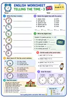 Vorschau - Arbeitsblätter - What time is it Uhrzeit Übungen und Test in Englisch Klasse 4-6 - Seite 3