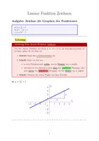 Vorschau - Arbeitsblätter - Lineare Funktion Zeichnen - Deckblatt