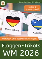 Vorschau - Arbeitsblätter - Fußball WM 2026 – Flaggen-Trikots - Wimpelkette & Steckbriefe zur Fußballweltmeisterschaft für den Unterricht - Deckblatt