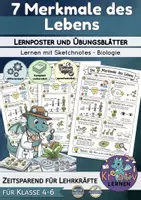 Vorschau - Arbeitsblätter - Merkmale des Lebens Bio Klasse 5 - Schaubild und differenzierte Übungsblätter - Deckblatt