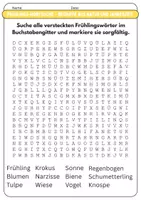 Vorschau - Unterrichtsreihen - Frühlings-Wortsuche – 12 klare Begriffe für den Deutschunterricht - Deckblatt