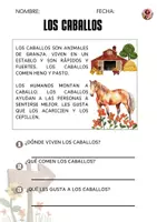 Vista previa - Hojas de trabajo - Comprensión lectora: Los caballos - Portada