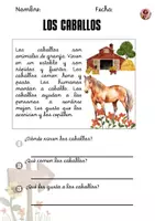 Vista previa - Hojas de trabajo - Comprensión lectora: Los caballos - página 2