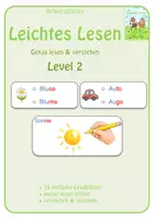 Vorschau - Arbeitsblätter - Leichtes Lesen - genau lesen & verstehen (Level 2) - Deckblatt