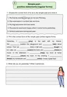 Vorschau - Arbeitsblätter - simple past positive statements - Deckblatt
