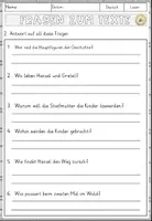 Vorschau - Arbeitsblätter - Märchen - Hänsel und Gretel Lesen und Verstehen Arbeitsblätter mit Lesetext, Fragen - Seite 3