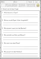 Vorschau - Arbeitsblätter - Papierherstellung einfach erklärt, Lesen und Verstehen Arbeitsblätter mit Lesetext, Fragen - Seite 3