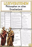 Vorschau - Arbeitsblätter - Philosophen im alten Griechenland, Lesen und Verstehen Arbeitsblätter mit Lesetext, Fragen - Deckblatt