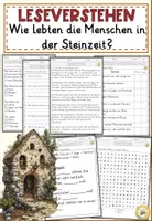Vorschau - Arbeitsblätter - Steinzeit – Leben der ersten Menschen Leseverständnis (Klasse 4–6) mit Arbeitsblättern Materialpaket - Seite 1