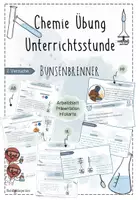 Vorschau - Unterrichtsreihen - Temperaturzonen der Brennerflamme | Chemie Übung 8 | fertige Unterrichtsstunde - Deckblatt