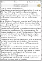Vorschau - Arbeitsblätter - Einstein und die Relativitätstheorie, Lesen und Verstehen Arbeitsblätter mit Lesetext, Fragen - Seite 2