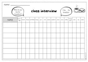 Vorschau - Arbeitsblätter - Class interview: breakfast/food and drinks (What do you like for breakfast?) - Seite 2
