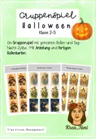 Vorschau - Spiele - Gruppenspiel Halloween – Geheime Rollen, Regeln & Spielkarten (Klasse 2, 3, 4, 5) - Deckblatt