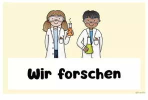 Vorschau - Präsentationen/Tafelbilder - Forscherschritte pastellgelb - Deckblatt