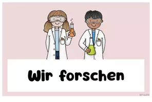 Vorschau - Präsentationen/Tafelbilder - Forscherschritte rosa - Deckblatt
