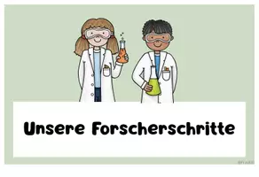 Vorschau - Präsentationen/Tafelbilder - Forscherschritte grün - Deckblatt