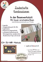 Vorschau - Stundenentwürfe - Zauberhafte Kombinationen: Besenwerkstatt- erstes Kombinieren und Entwickeln von Strategien UPP Reihe Kombinatorik Klasse 1 und 2 - Deckblatt
