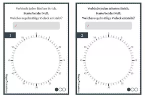 Vorschau - Aufgabenkarten - Zeichenuhr - Regelmäßige Vielecke konstruieren - Seite 2