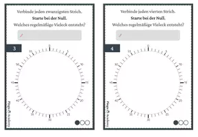 Vorschau - Aufgabenkarten - Zeichenuhr - Regelmäßige Vielecke konstruieren - Seite 3
