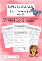 Vorschau - Arbeitsblätter - Deutsch-Bundle Halloween – Leseverstehen & Kreatives Schreiben mit Aufgaben & Lösungen (Klasse 3–4) - Seite 1