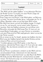 Vorschau - Arbeitsblätter - Der Wolf und die 7 Geißlein, Märchen, Sachtext, Lesen und Verstehen, Leseverstehen - Seite 1