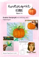 Vorschau - Mal- und Bastelvorlagen - Kunst: Kunstprojekt Kürbis – Herbstliches Mal- und Zeichenprojekt mit Anleitung & Malvorlagen (Klasse 1, 2, 3, 4, auch fachfremd) - Deckblatt