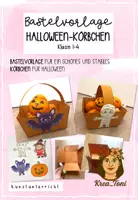 Vorschau - Mal- und Bastelvorlagen - Kunst: Bastelvorlage für Halloween-Körbchen (Klasse 1, 2, 3, 4, auch fachfremd) - Deckblatt