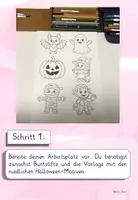 Vorschau - Mal- und Bastelvorlagen - Kunst: Bastelvorlage für Halloween-Körbchen (Klasse 1, 2, 3, 4, auch fachfremd) - Seite 3