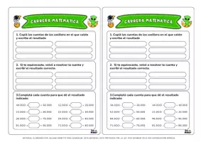 Vista previa - Unidades / Secuencias / Situaciones de Aprendizaje - Carrera matemática - sumas y restas hasta el 99.999 - página 3