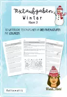 Vorschau - Arbeitsblätter - Textaufgaben Winter – 30 Sachaufgaben in 3 Schwierigkeitsstufen mit Lösungen (Klasse 3) - Deckblatt