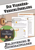 Vorschau - Arbeitsblätter - Vigenère-Verschlüsselung Arbeitsblätter Klasse 6–8 – Einführung, Übungen & eigene Geheimcodes erstellen (Informatik/Kryptologie, mit Lösungen) - Deckblatt