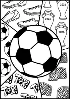 Vorschau - Arbeitsblätter - Fußball WM 2026 - Pop Art Kunst zum Weiter & Ausmalen - Seite 1