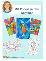 Vorschau - Mal- und Bastelvorlagen - Pop art Sommer – Eis, Melone & Co - Deckblatt