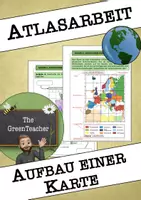 Vorschau - Arbeitsblätter - Atlasarbeit Übungen Klasse 5–7 – Aufbau einer Karte - Karten lesen und auswerten (Erdkunde Arbeitsblatt) - Deckblatt