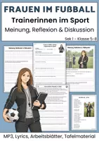 Vorschau - Unterrichtsreihen - Frauen im Fußball, Trainerinnen im Sport, Gleichberechtigung mit Songs, Sachtexten, Meinung & Diskussion, Ethik Sek Klasse 5–8 - Deckblatt