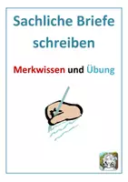 Vorschau - Arbeitsblätter - Sachliche Briefe schreiben (Merkwissen mit Übung) - Deckblatt