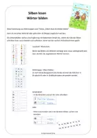 Vorschau - Fördermaterial/Inklusion - Silben lesen & Wörter bilden 3 (Klettmappe & AB) - 2 Silben - Seite 1
