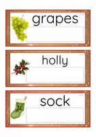 Vista previa - Tarjetas / Manipulativos - INGLÉS - Lecto-escritura minúscula imprenta (Navidad) - página 3