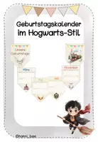 Vorschau - Bildkarten - Geburtstagskalender Girlande Wimpelkette Harry Potter - Deckblatt