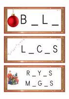 Vista previa - Tarjetas / Manipulativos - Grafía de vocales MAYÚSCULA (Navidad) - Portada