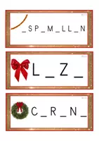 Vista previa - Tarjetas / Manipulativos - Grafía de vocales MAYÚSCULA (Navidad) - página 1