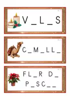 Vista previa - Tarjetas / Manipulativos - Grafía de vocales MAYÚSCULA (Navidad) - página 2