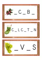 Vista previa - Tarjetas / Manipulativos - Grafía de vocales MAYÚSCULA (Navidad) - página 3