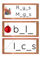 Vista previa - Tarjetas / Manipulativos - Grafía de vocales minúscula de imprenta (Navidad) - Portada