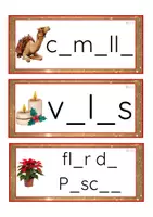 Vista previa - Tarjetas / Manipulativos - Grafía de vocales minúscula de imprenta (Navidad) - página 2