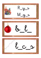 Vista previa - Tarjetas / Manipulativos - Grafía de vocales minúscula ligada (Navidad) - Portada